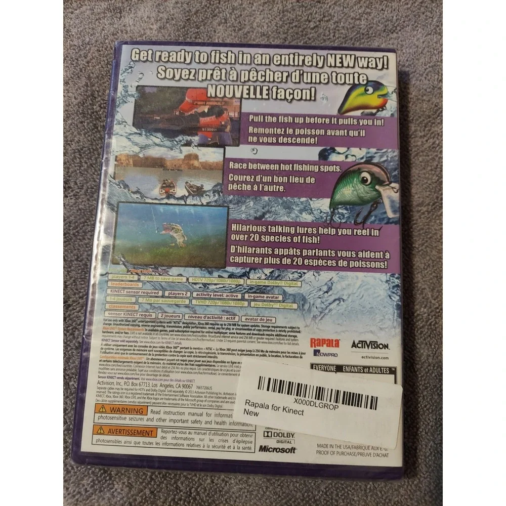 Rapala for Kinect Xbox 360 Game Fishing Video Game - Microsoft Activision